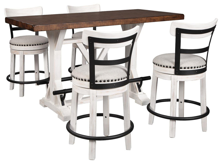 Valebeck Counter Height Dining Table and 4 Barstools Set