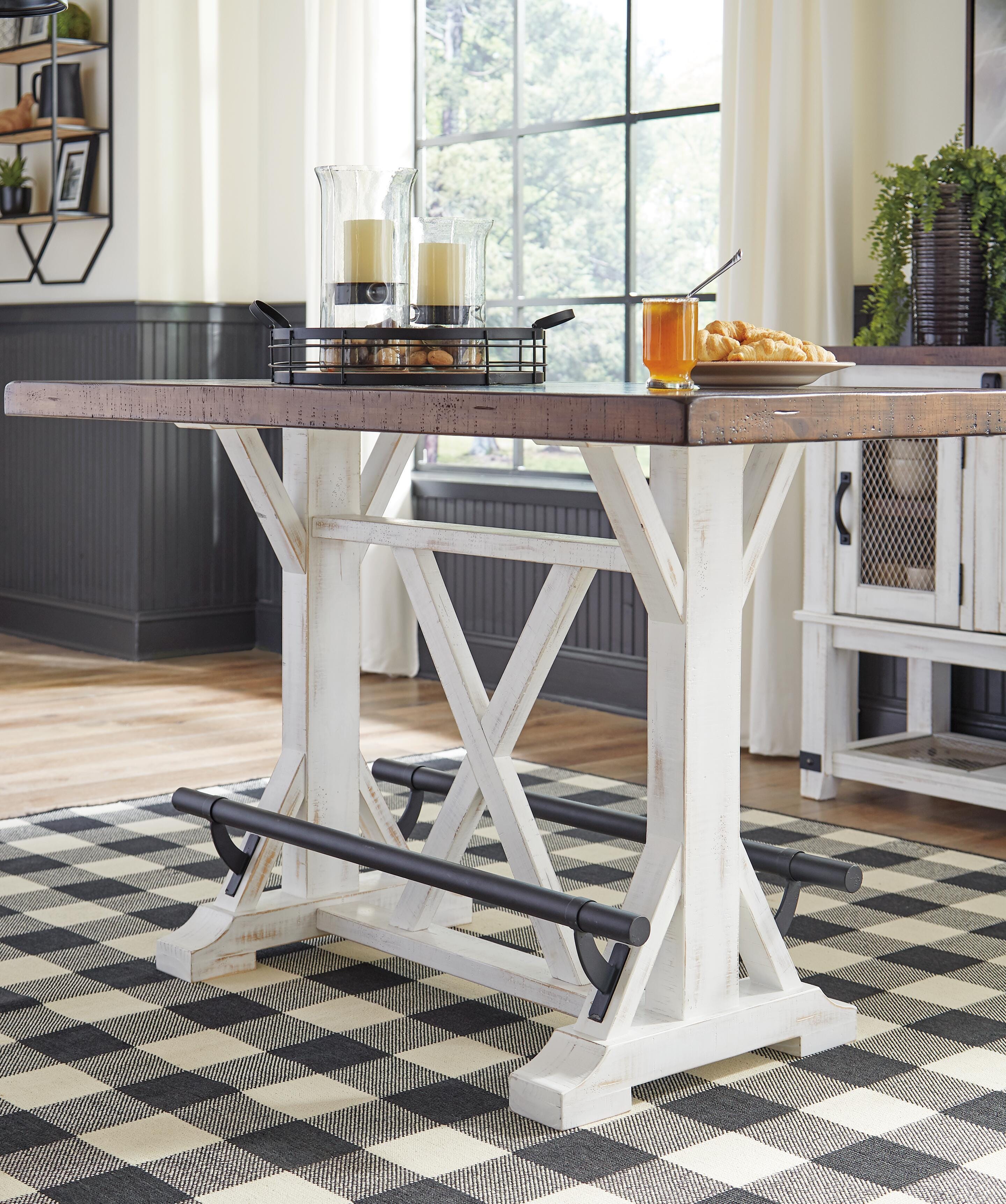 Valebeck Counter Height Dining Table and 4 Barstools Set