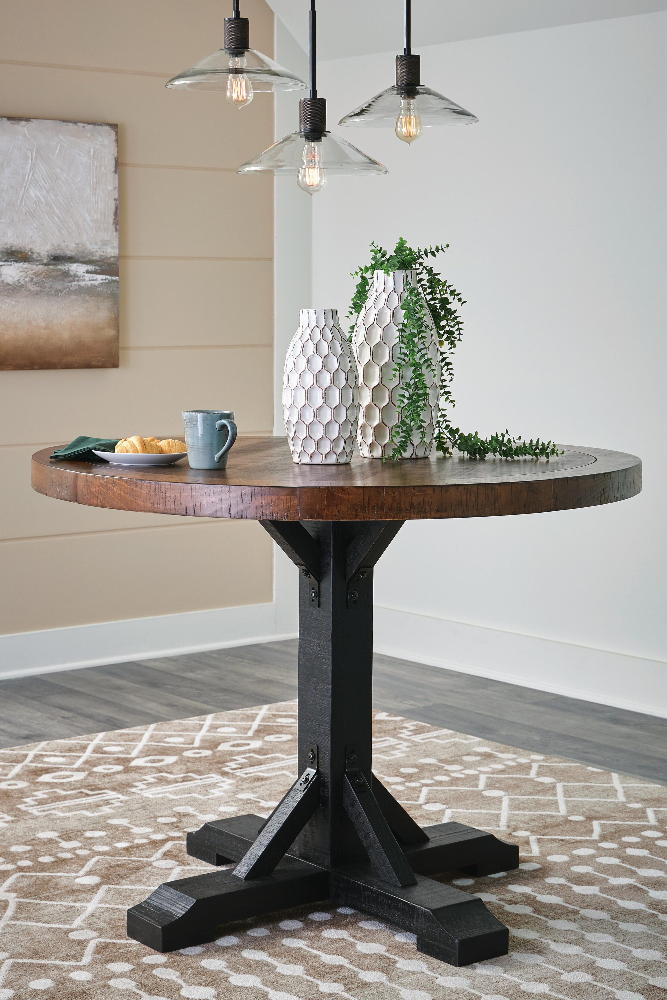 Valebeck Counter Height Dining Table and 6 Barstools