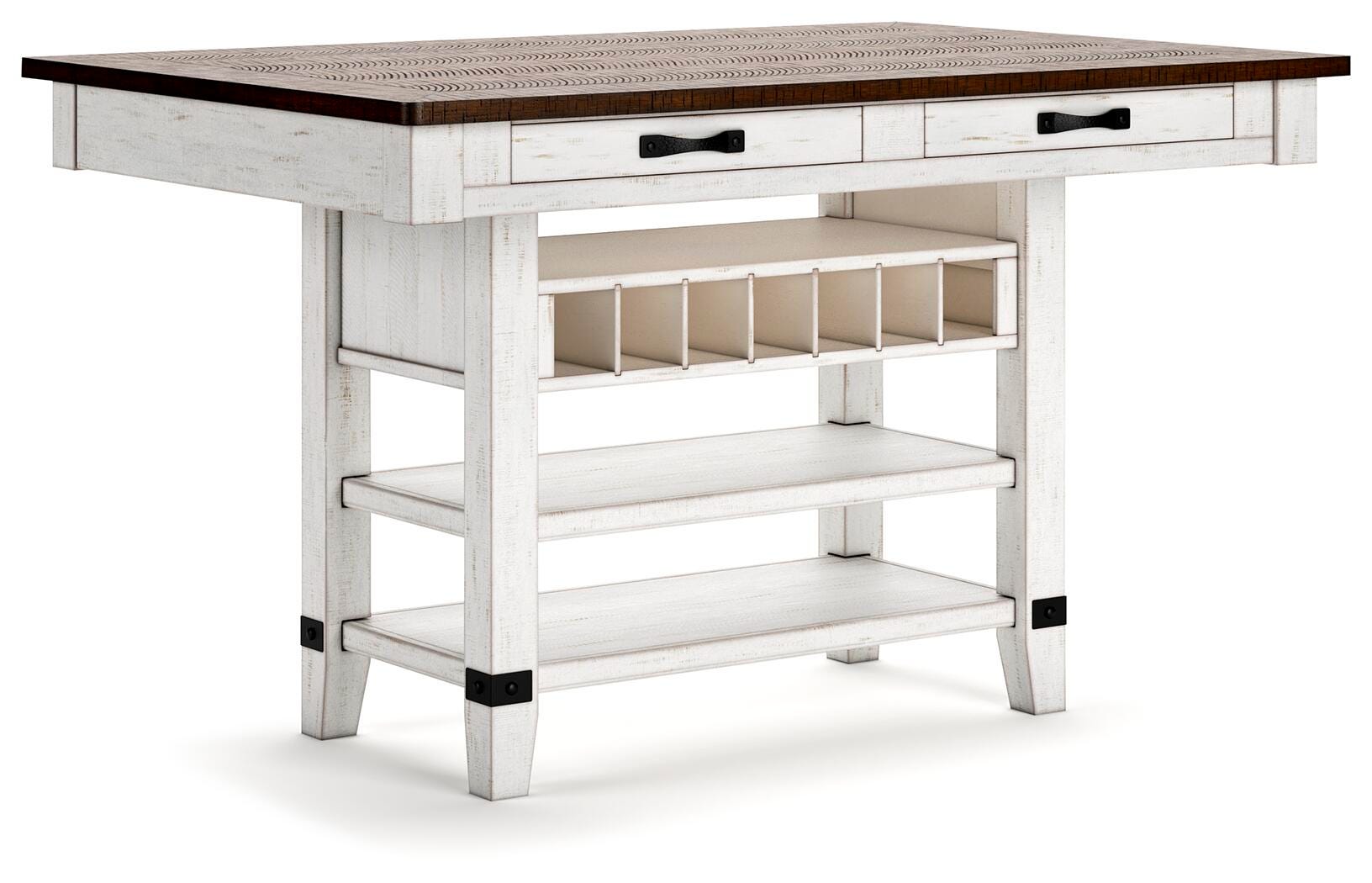 Valebeck Counter Height Dining Table and 6 Barstools
