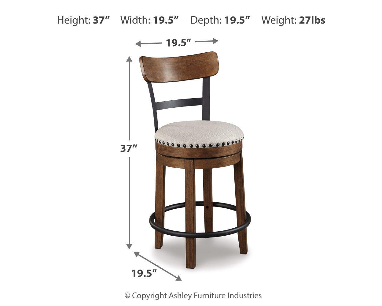 Valebeck Counter Height Dining Table and 4 Bar Stools Set