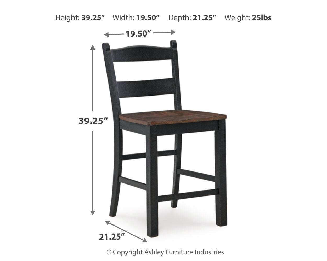 Valebeck Counter Height Dining Table and 4 Barstools with Storage