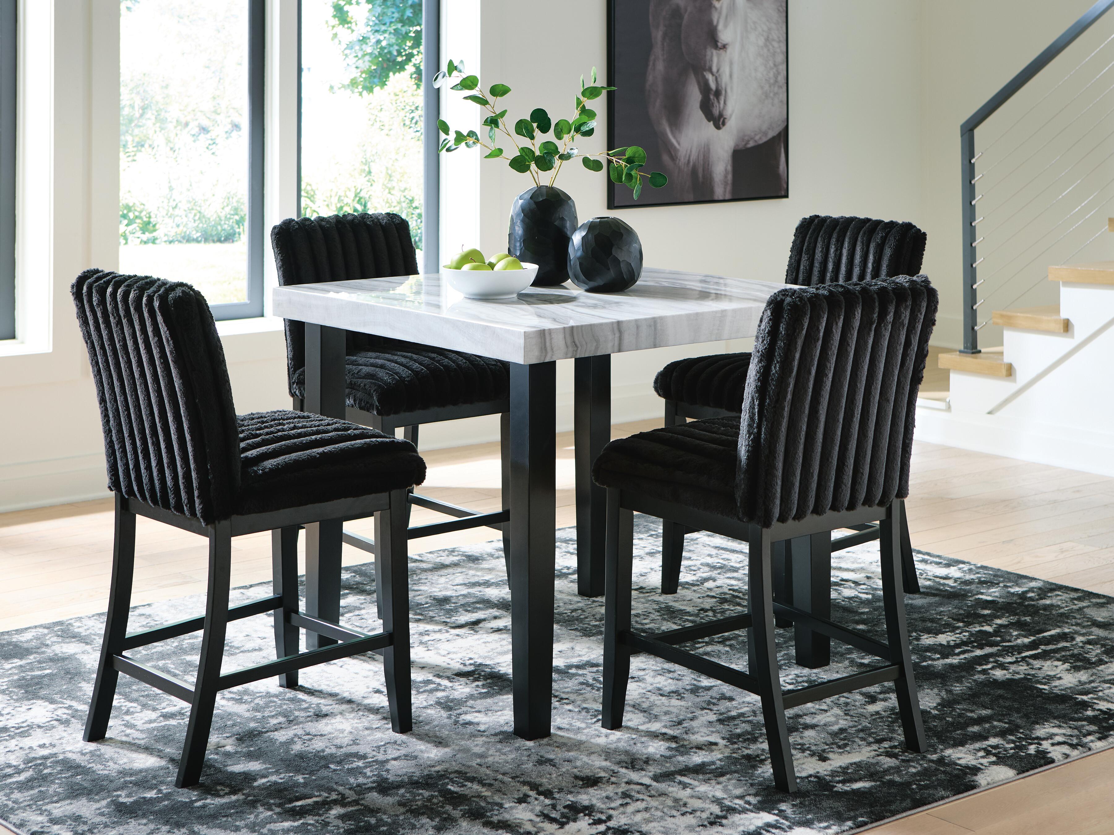 Mervannie Counter Height Dining Table and 4 Barstools