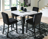 Mervannie Counter Height Dining Table and 4 Barstools