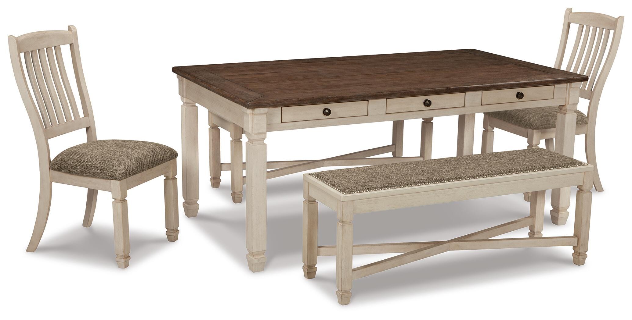 Bolanburg Dining Table and 2 Chairs and 2 Bench