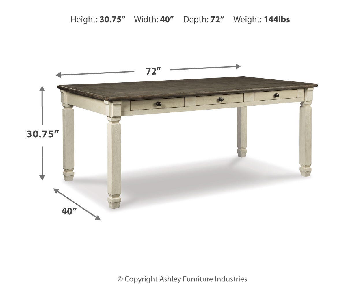 Bolanburg Dining Table, 4 Chairs and Bench