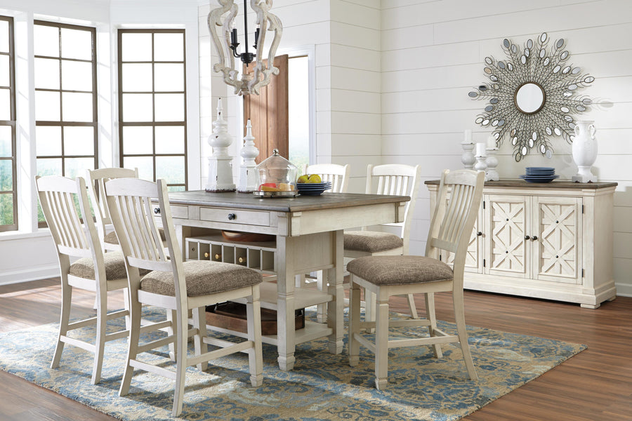 Bolanburg Counter Height Dining Table and 6 Barstools with Server