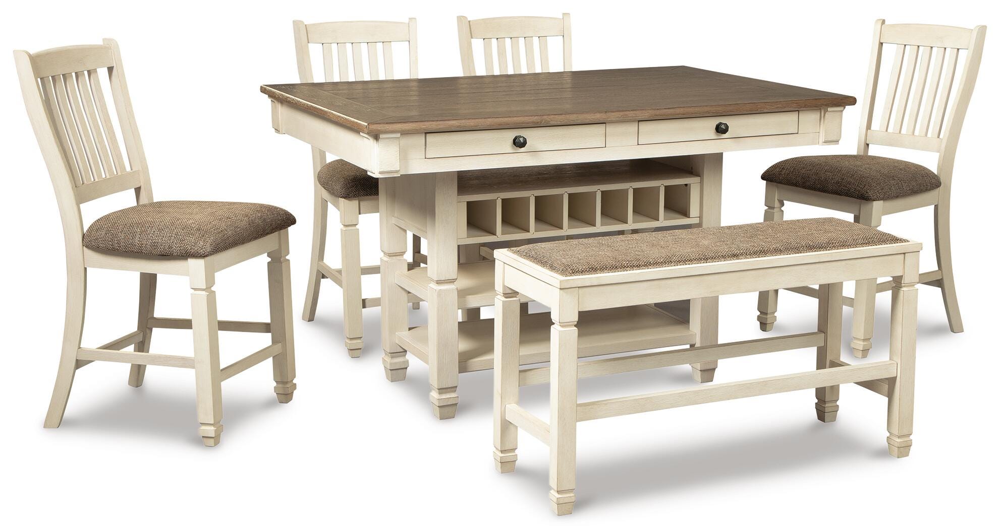 Bolanburg Counter Height Dining Table and 4 Barstools and Bench