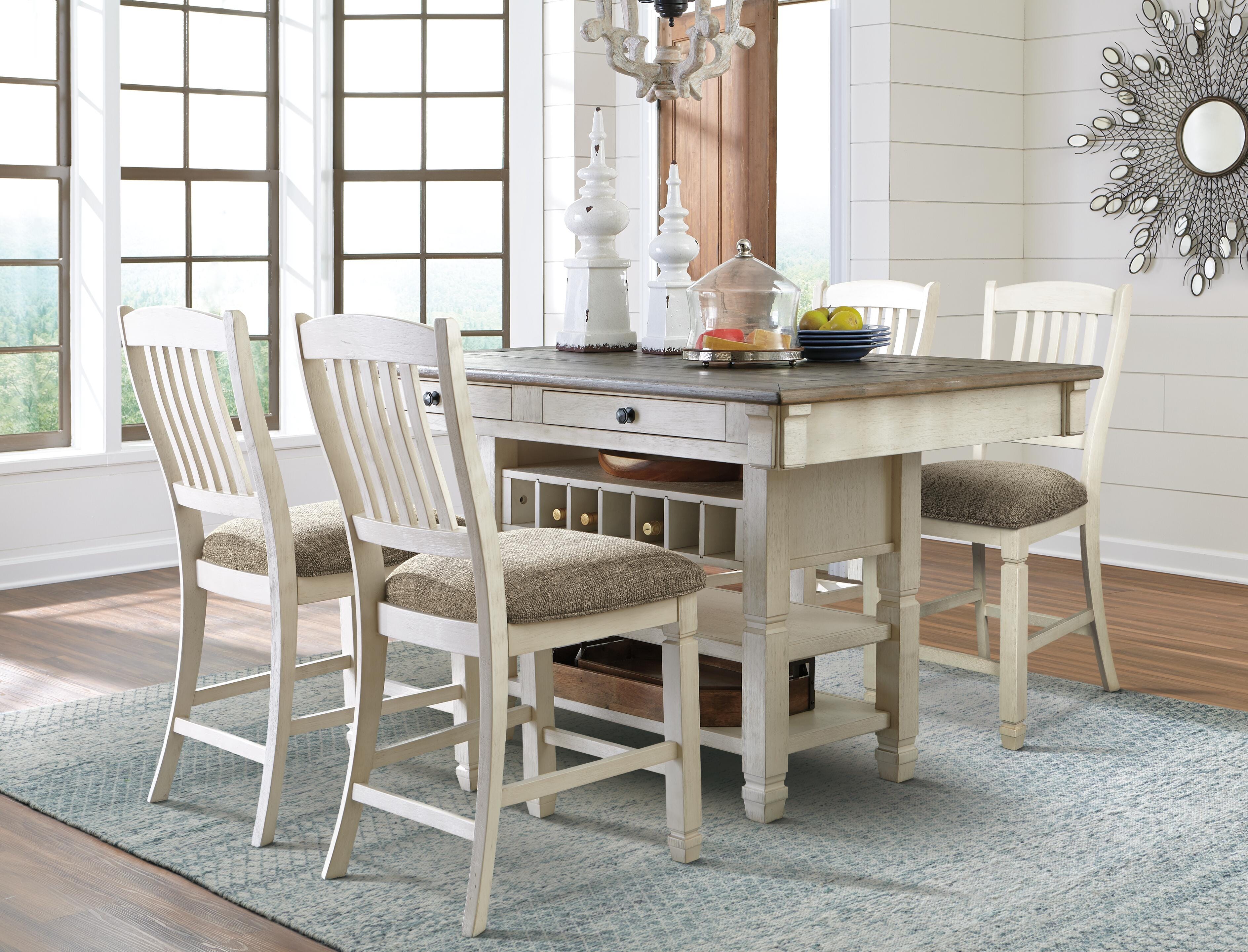 Bolanburg Counter Height Dining Table and 4 Bar Stools