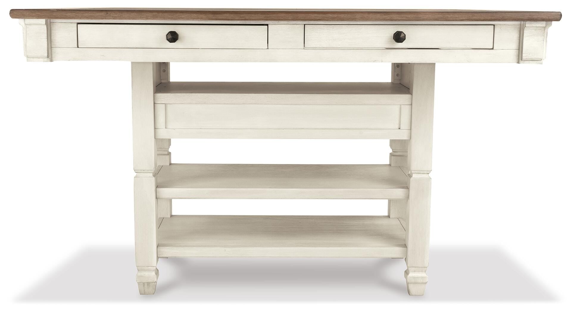 Bolanburg Counter Height Dining Table, 4 Stools, Bench and 2 Display Cabinets