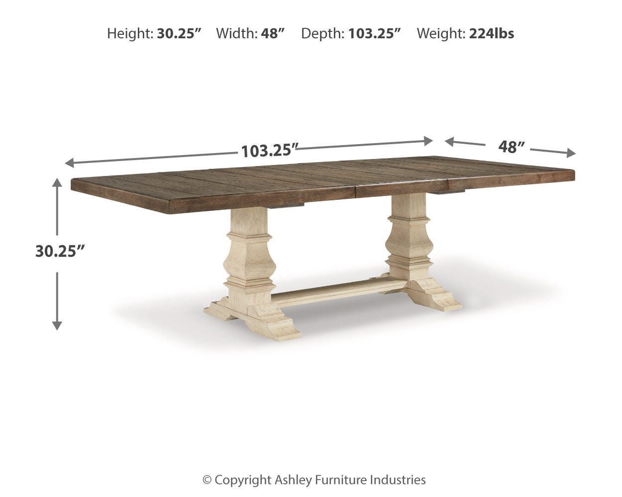 Bolanburg Extendable Dining Table and 4 Chairs and Bench
