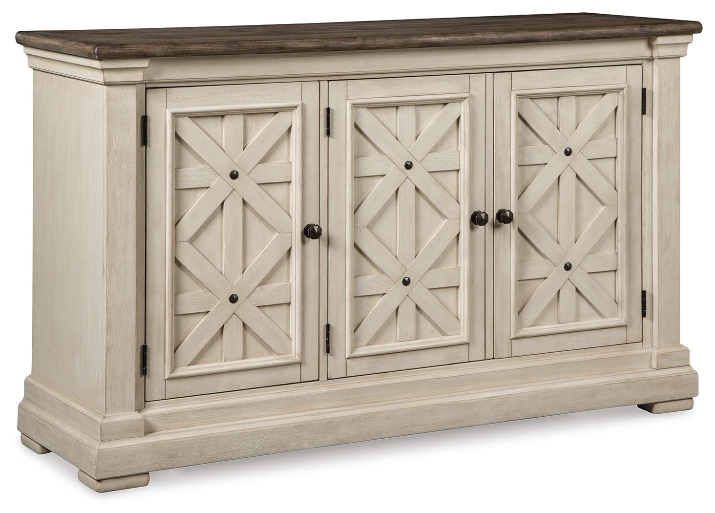 Bolanburg Counter Height Table with 6 Barstools, Server and Display Cabinet