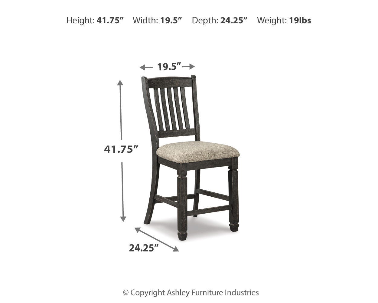 Tyler Creek Counter Height Dining Table and 4 Barstools with Server
