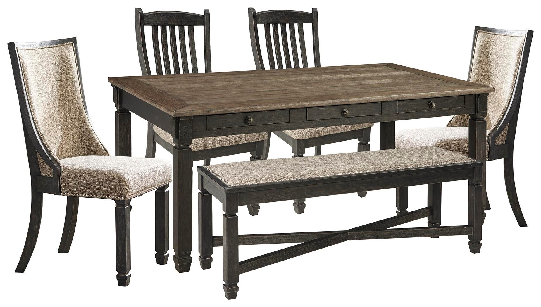 Pinehurst Dining Table with 4 Chairs and Bench