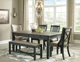 Pinehurst Dining Table with 4 Chairs and Bench