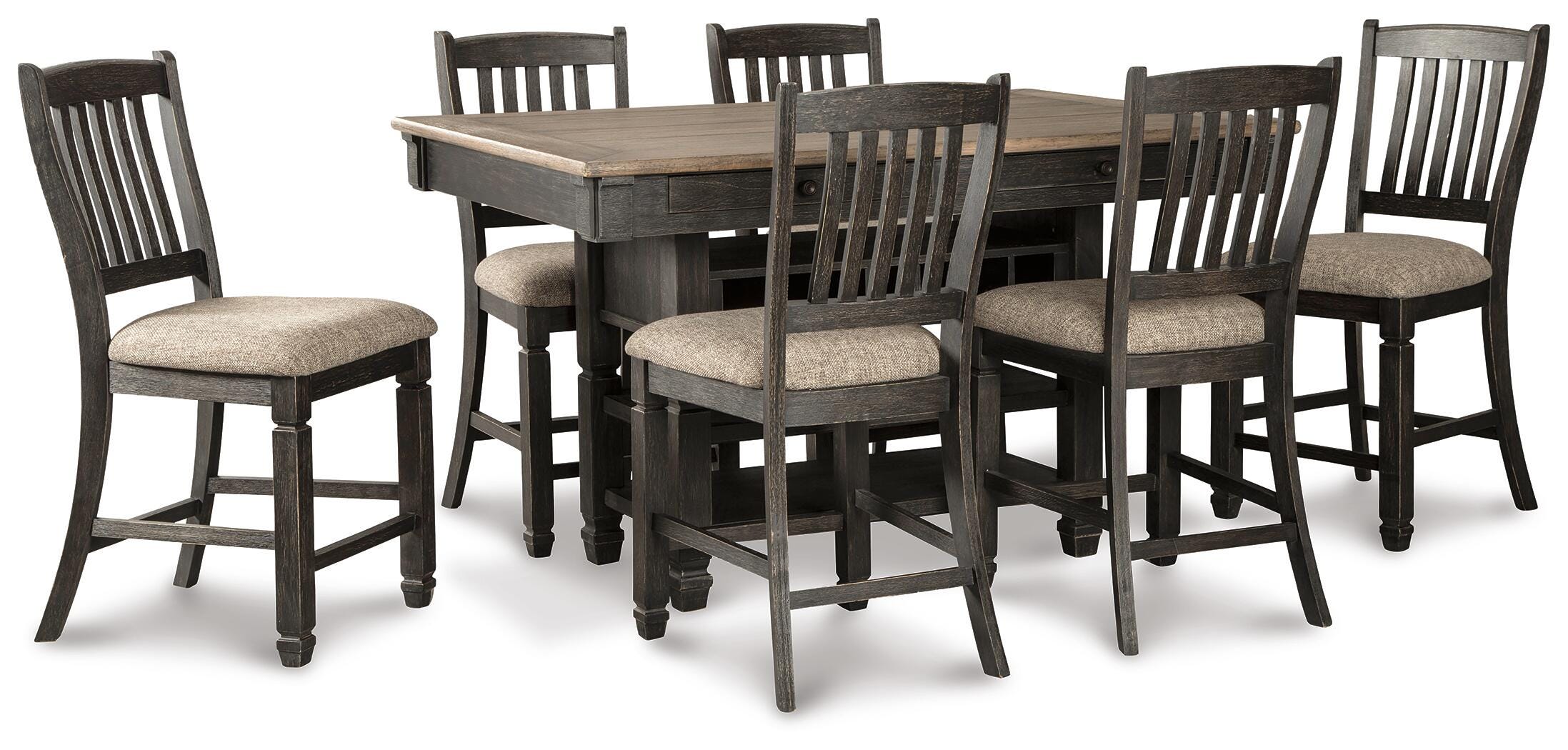 Tyler Creek Counter Height Dining Table and 6 Bar Stools