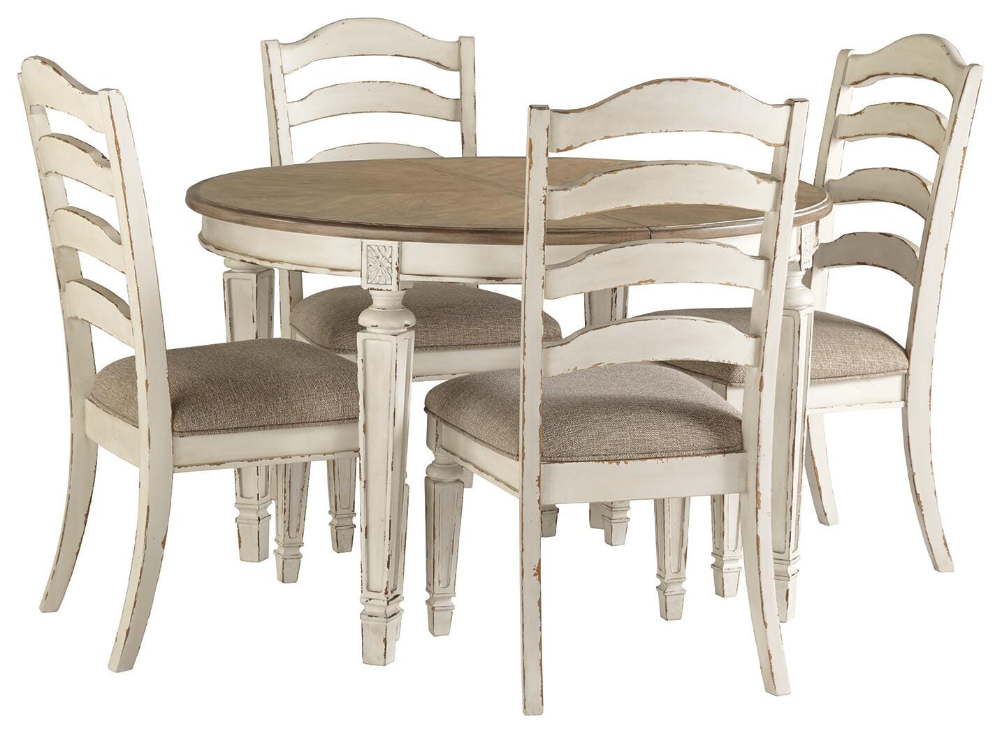 Realyn Oval Extendable Dining Table and 4 Chairs