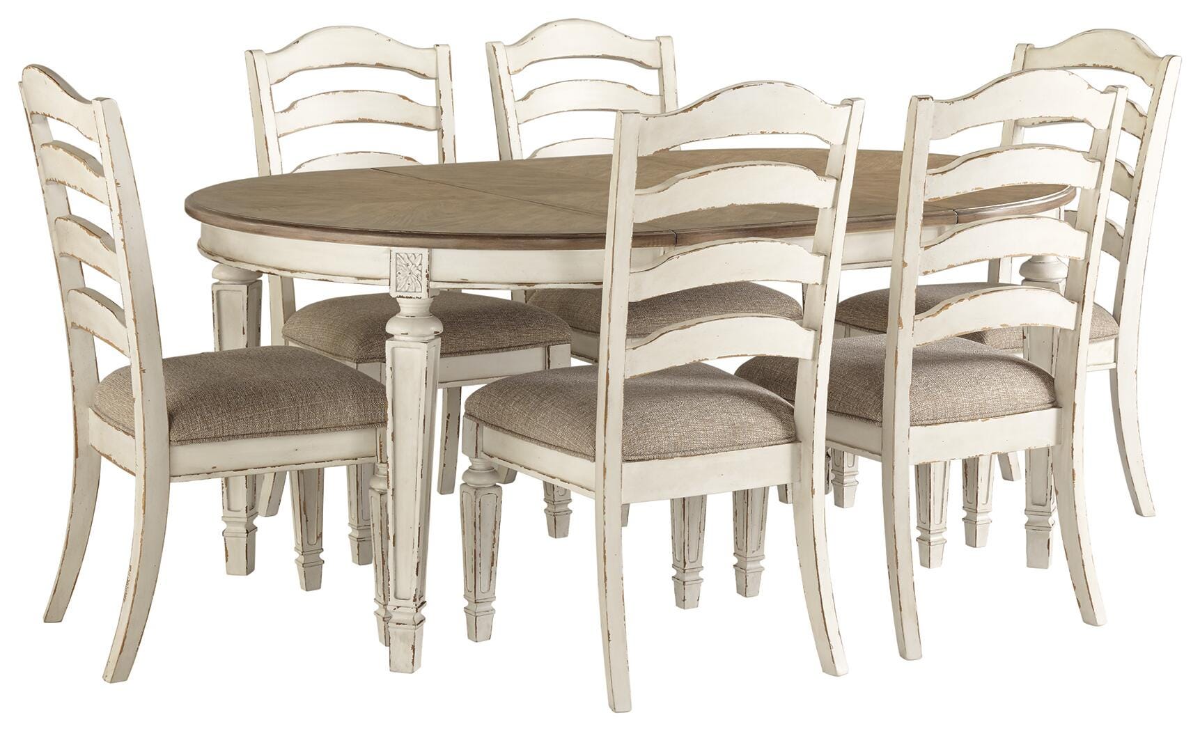 Realyn Oval Extendable Dining Table and 6 Chairs