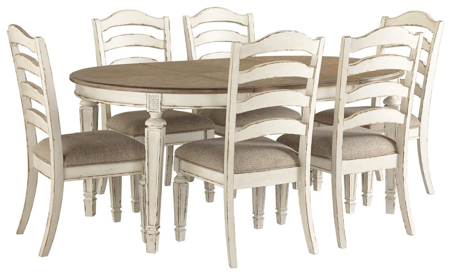 Realyn Oval Extendable Dining Table and 6 Chairs