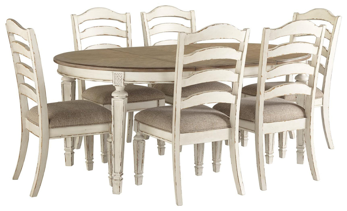 Realyn Oval Extendable Dining Table and 6 Chairs