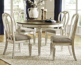 Realyn Extendable Dining Table and 4 Ribbon Back Chairs