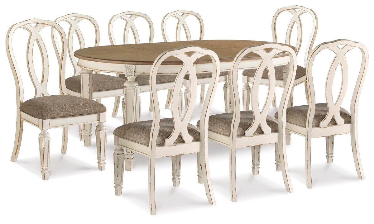 Realyn Oval Extendable Dining Table and 8 Chairs