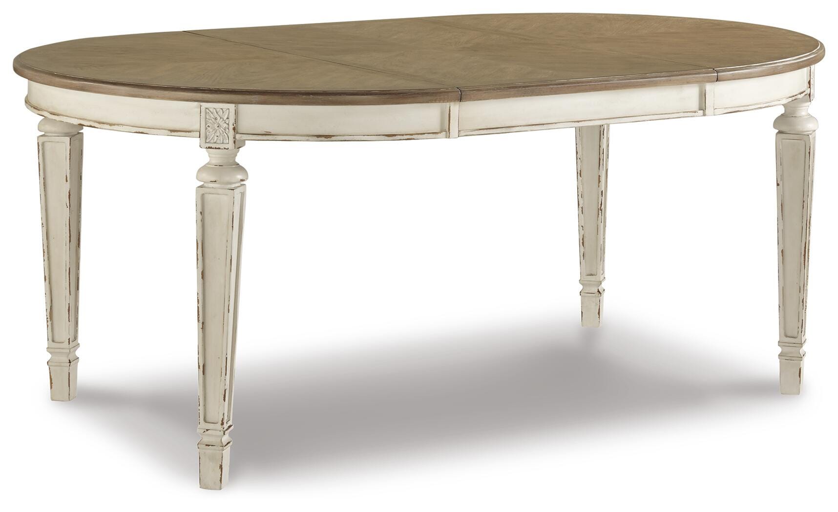 Realyn Oval Extendable Dining Table and 6 Chairs with Storage