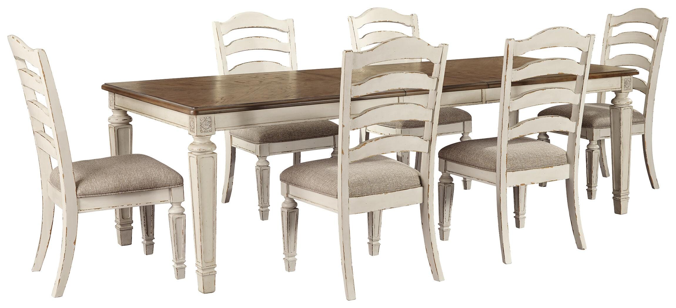 Realyn Extension Dining Table and 6 Chairs