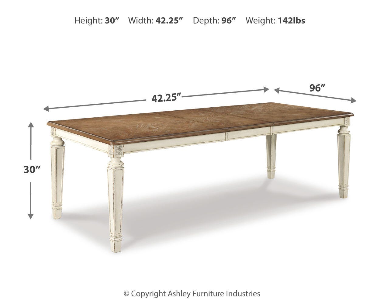 Realyn Extension Dining Table and 6 Chairs