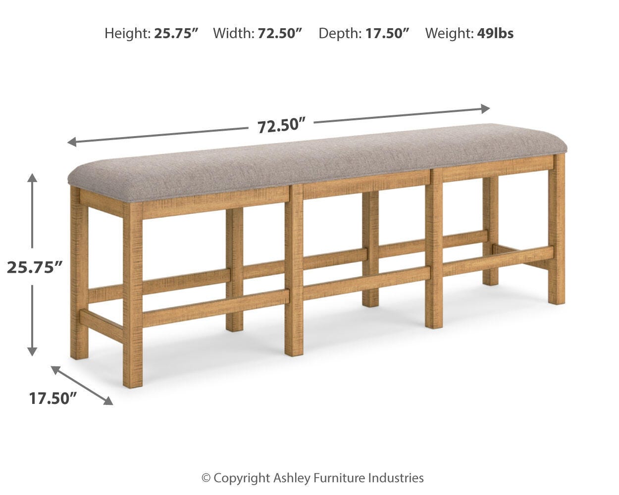 Havonplane Counter Height Extendable Dining Table and 6 Barstools and Bench with Storage