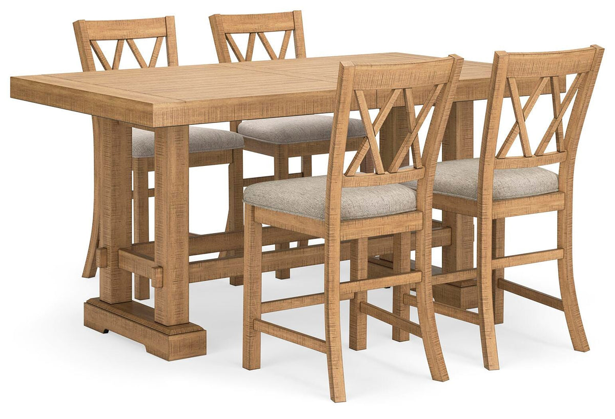 Havonplane Counter Height Extension Dining Table and 4 Barstools
