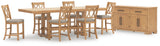Havonplane Counter Height Extendable Dining Table and 6 Barstools with Storage