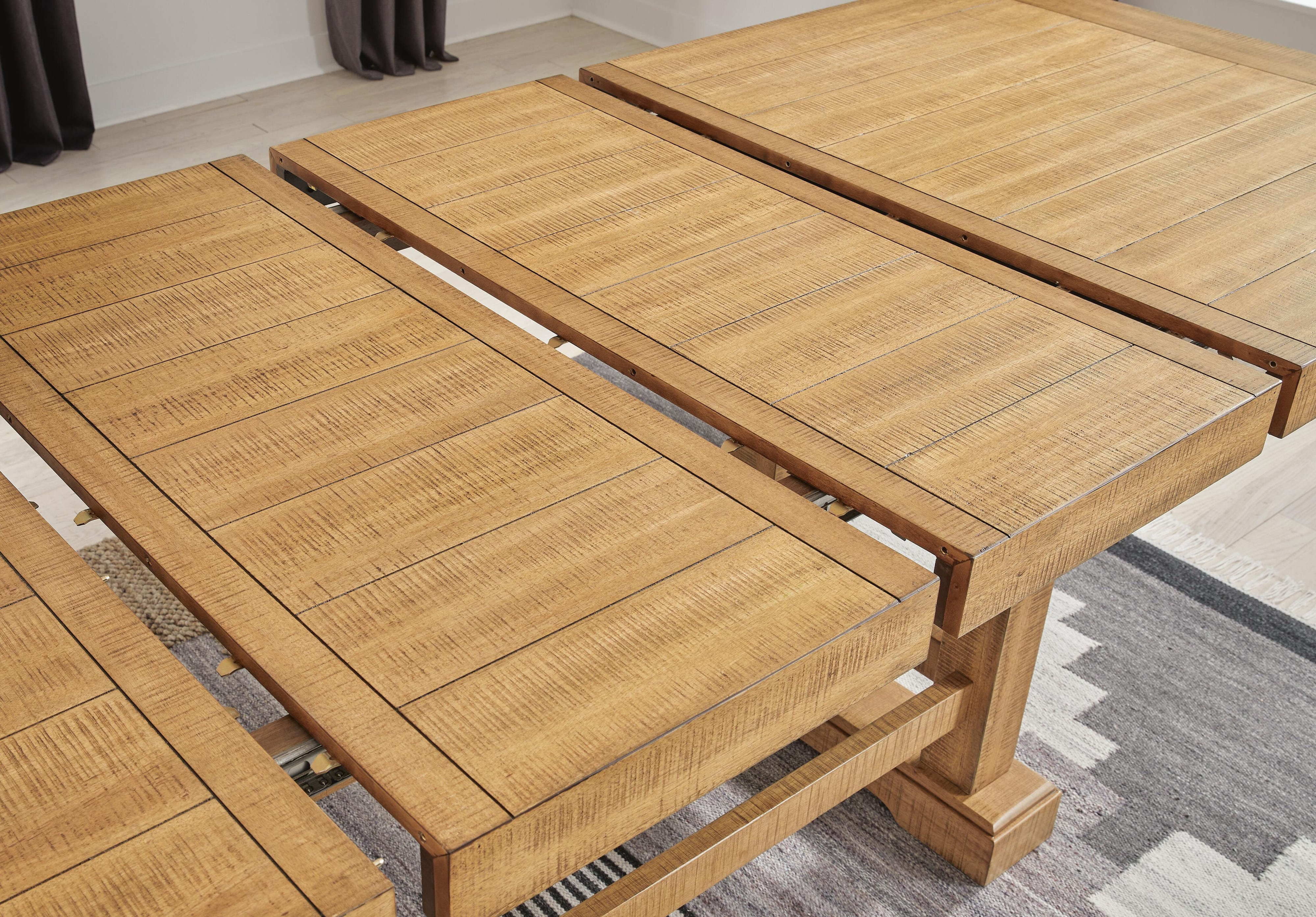Havonplane Counter Height Extendable Dining Table and 2 Barstools and Bench