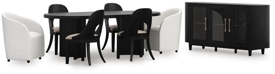 Rowanbeck Dining Table and 6 Chairs with Storage