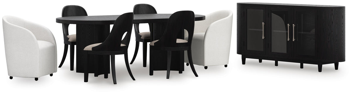 Rowanbeck Dining Table and 6 Chairs with Storage