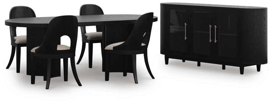 Rowanbeck Dining Table and 4 Chairs with Storage