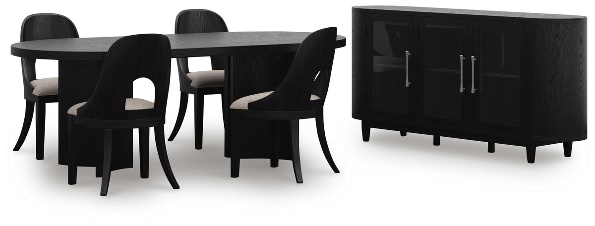 Rowanbeck Dining Table and 4 Chairs with Storage