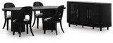 Rowanbeck Dining Table and 4 Chairs with Storage
