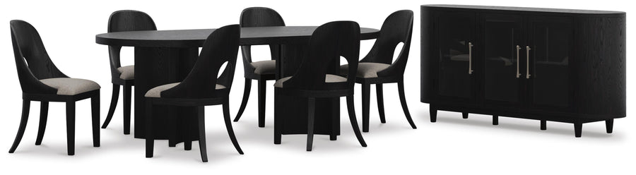 Rowanbeck Dining Table and 6 Chairs with Storage