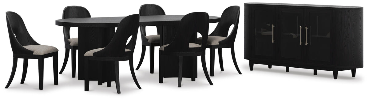 Rowanbeck Dining Table and 6 Chairs with Storage