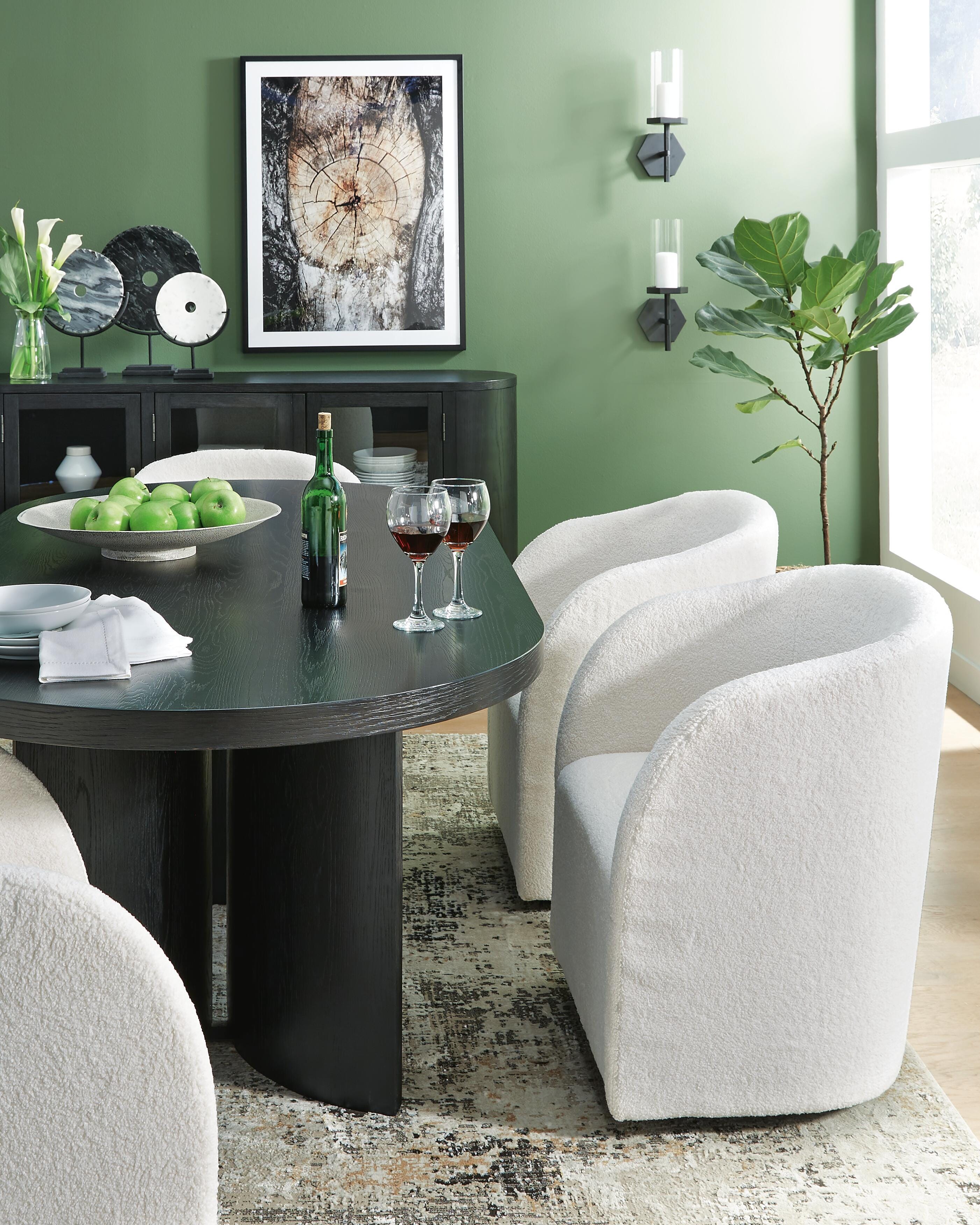 Rowanbeck Dining Table and 4 Chairs with Storage