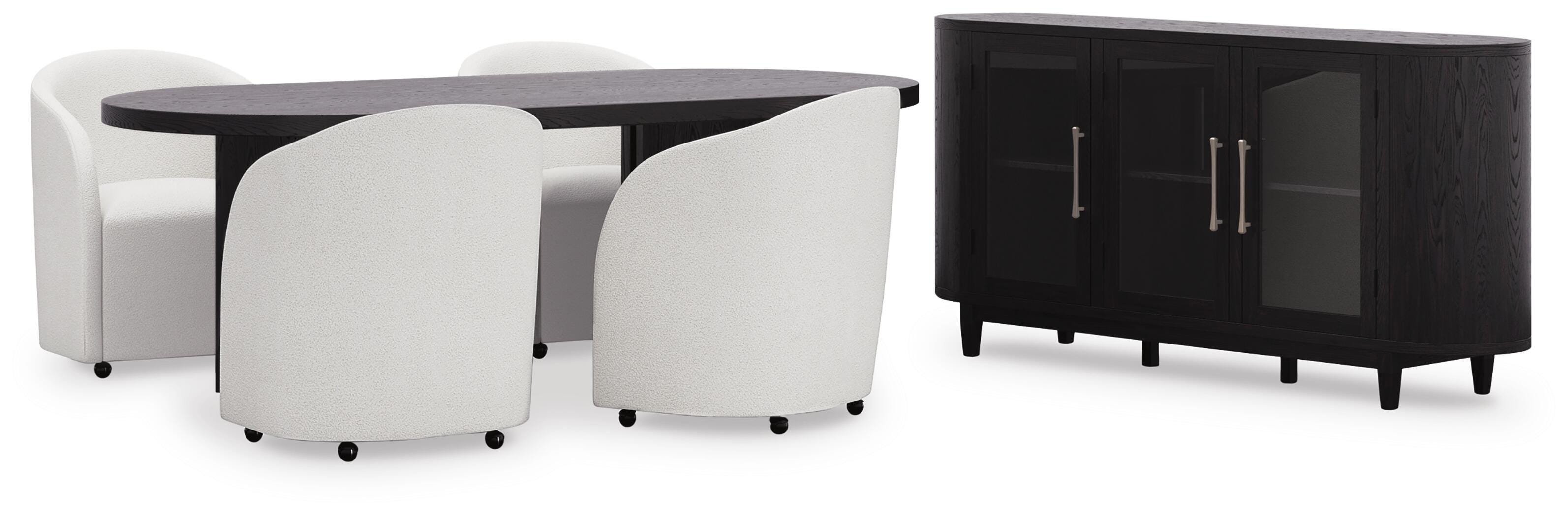 Rowanbeck Dining Table and 4 Chairs with Storage