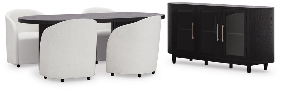 Rowanbeck Dining Table and 4 Chairs with Storage