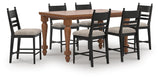Greddinton Counter Height Dining Table and 6 Barstools