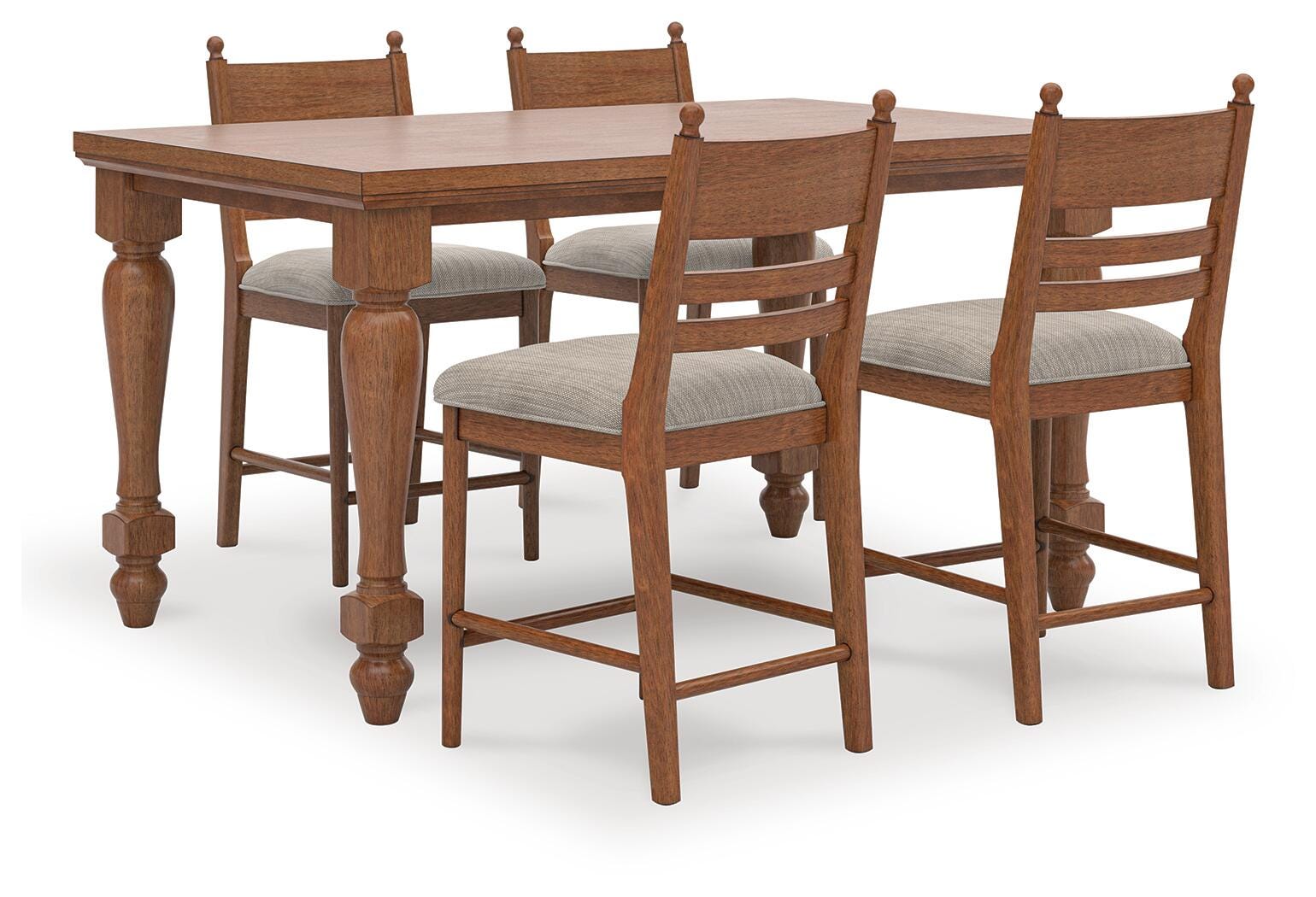 Greddinton Counter Height Dining Table and 4 Barstools