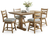 Ridgester Counter Height Dining Table and 4 Barstools