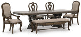 Maylee Extendable Dining Table and 4 Chairs and Bench