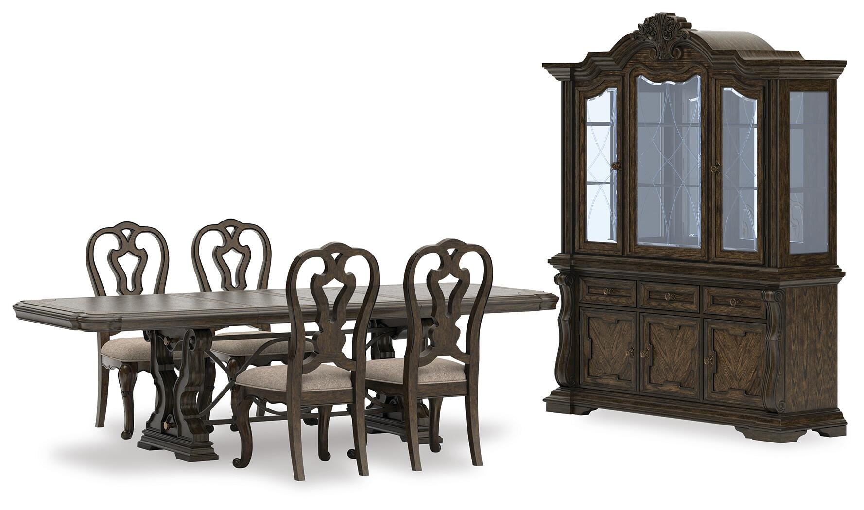 Maylee Extendable Dining Table and 4 Chairs with Storage