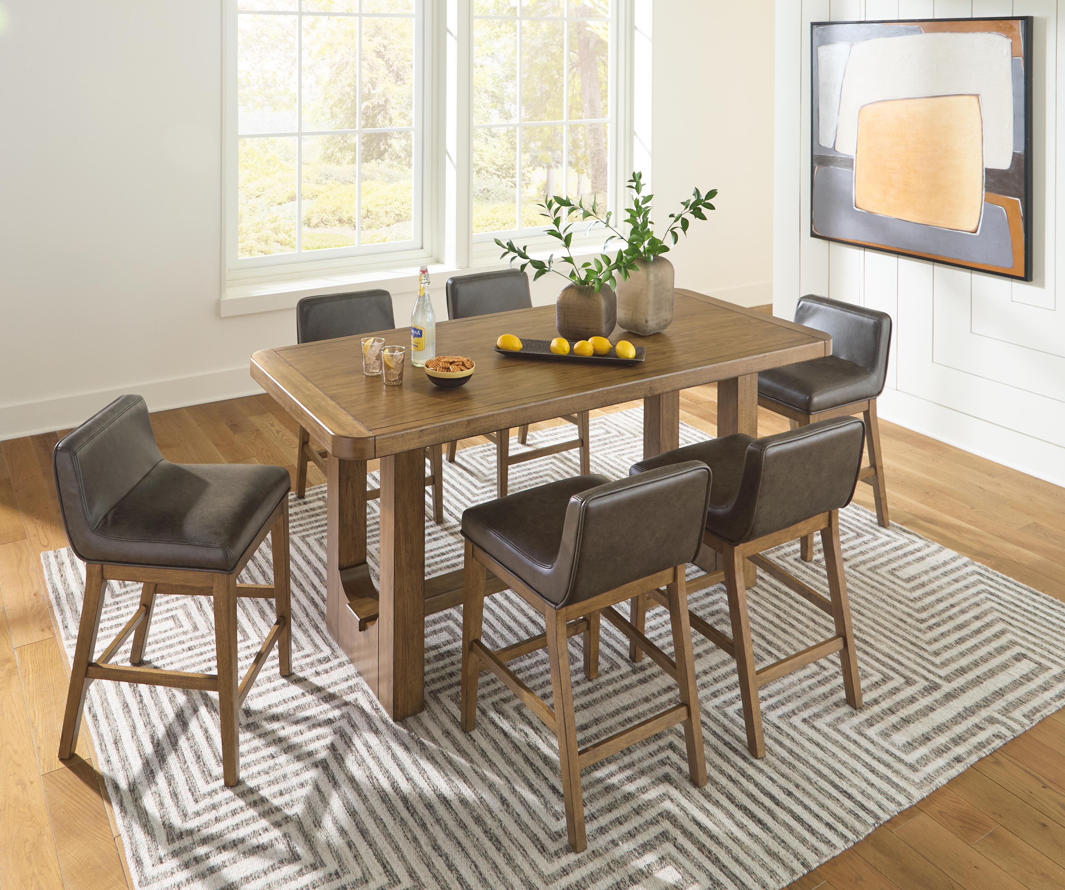 Cabalynn Counter Height Dining Table and 6 Barstools