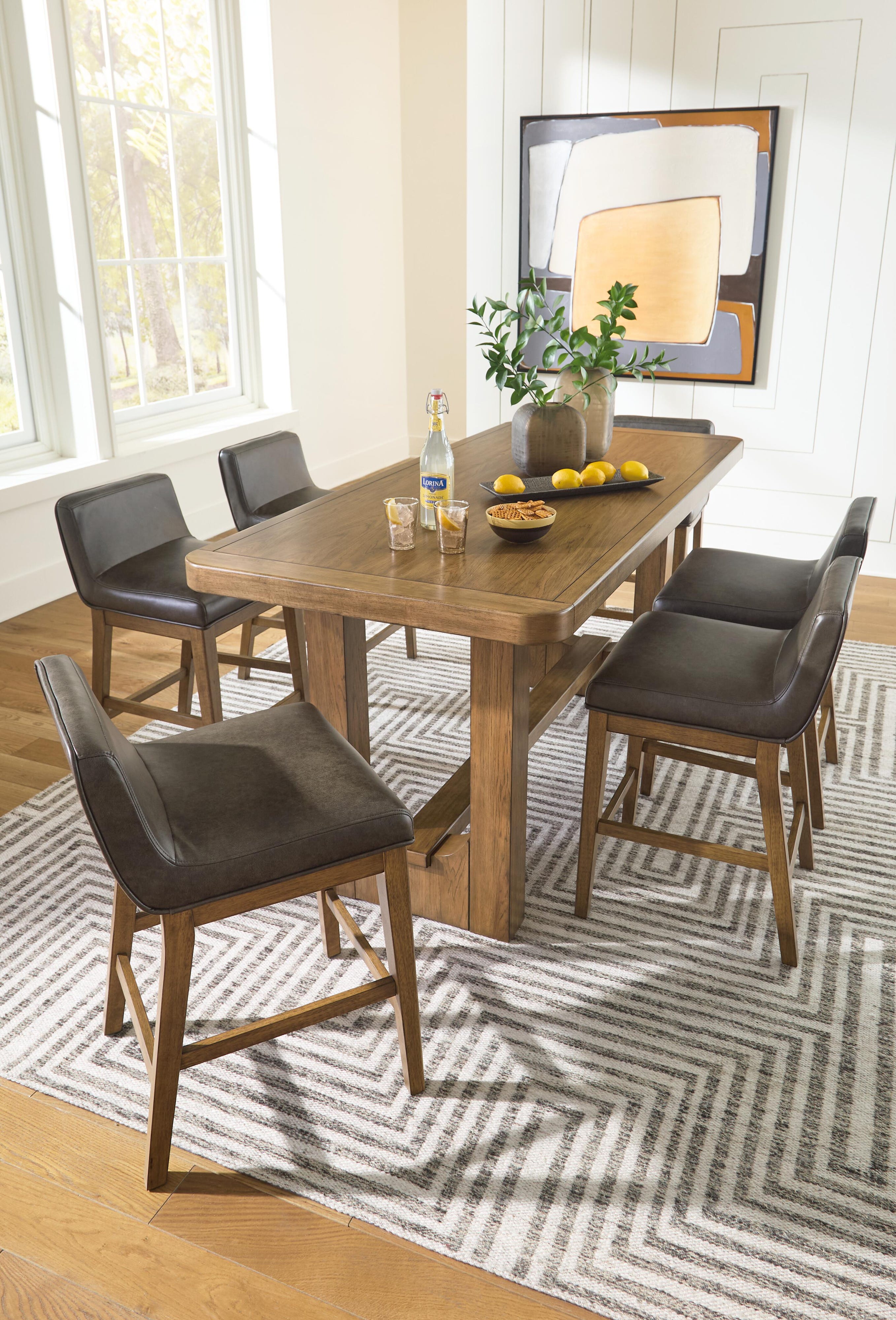 Cabalynn Counter Height Dining Table and 6 Barstools